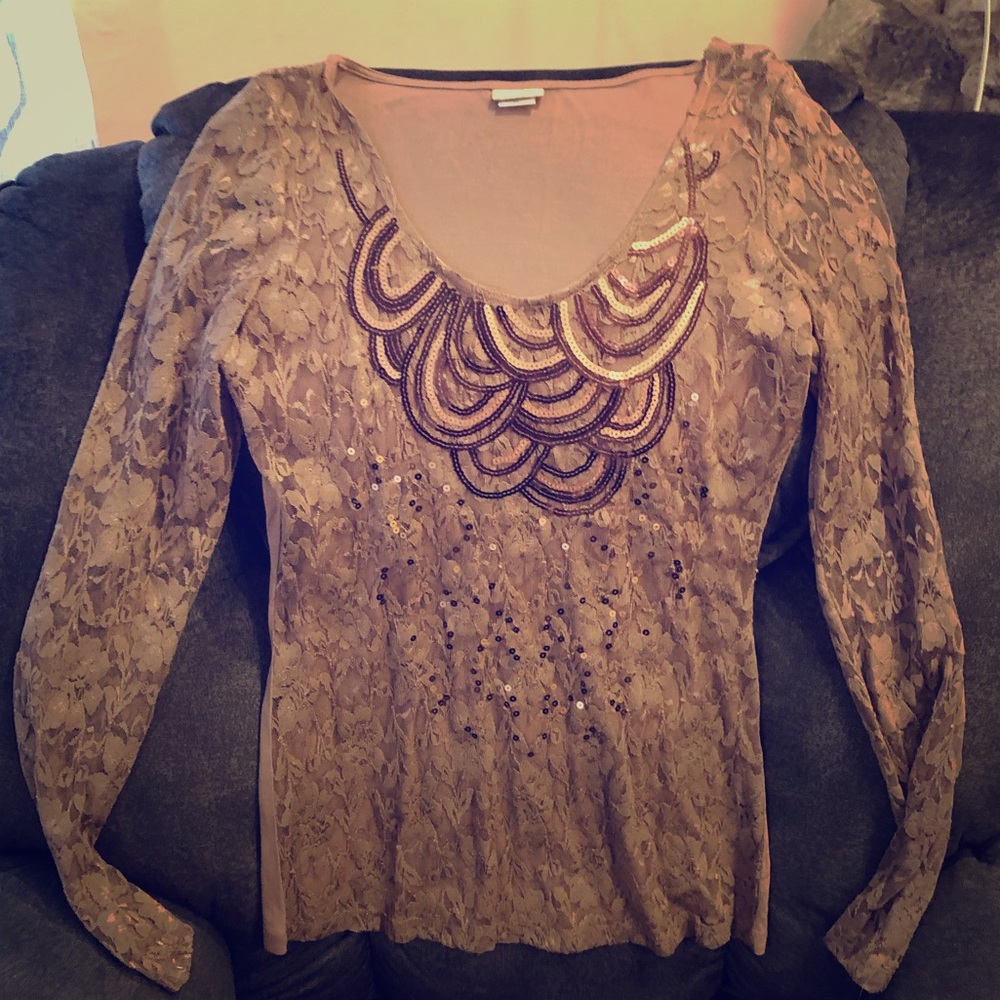 Daytrip sequin and lace top